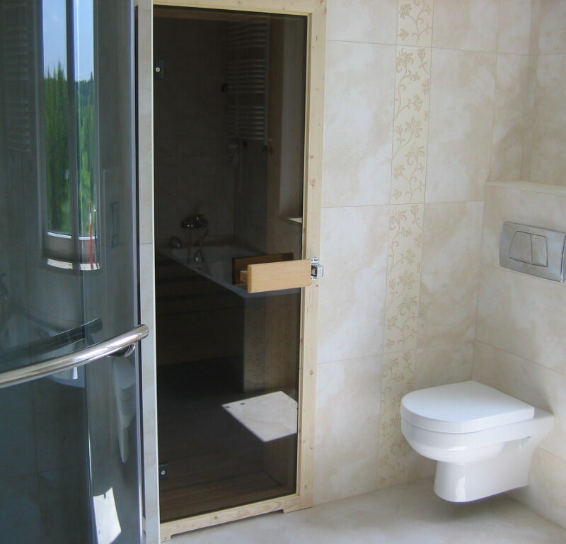 Łazienka połączona z sauną