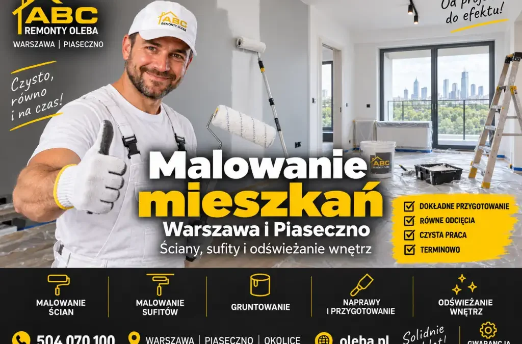 Malowanie mieszkań Warszawa i Piaseczno – malowanie ścian i sufitów