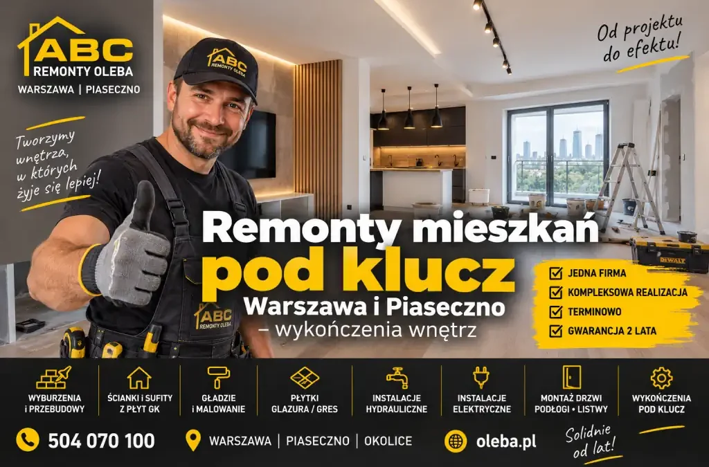 Remonty mieszkań pod klucz Warszawa i Piaseczno – wykończenia wnętrz
