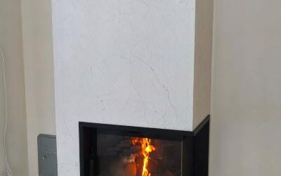 Kominek wkład boczny obudowa kamień w rolce